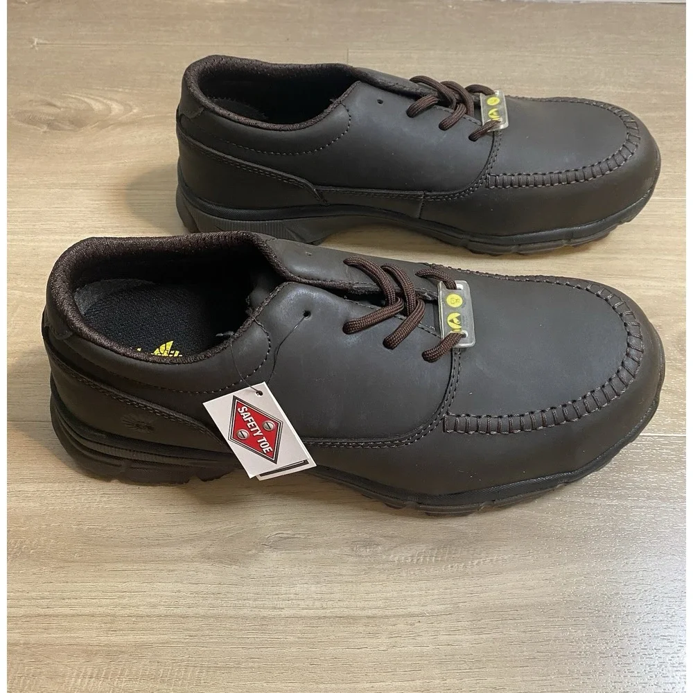 NWT NAUTILUS Safety Footwear N1645 Steel Toe Lace Up Brown Men's Size 12‎